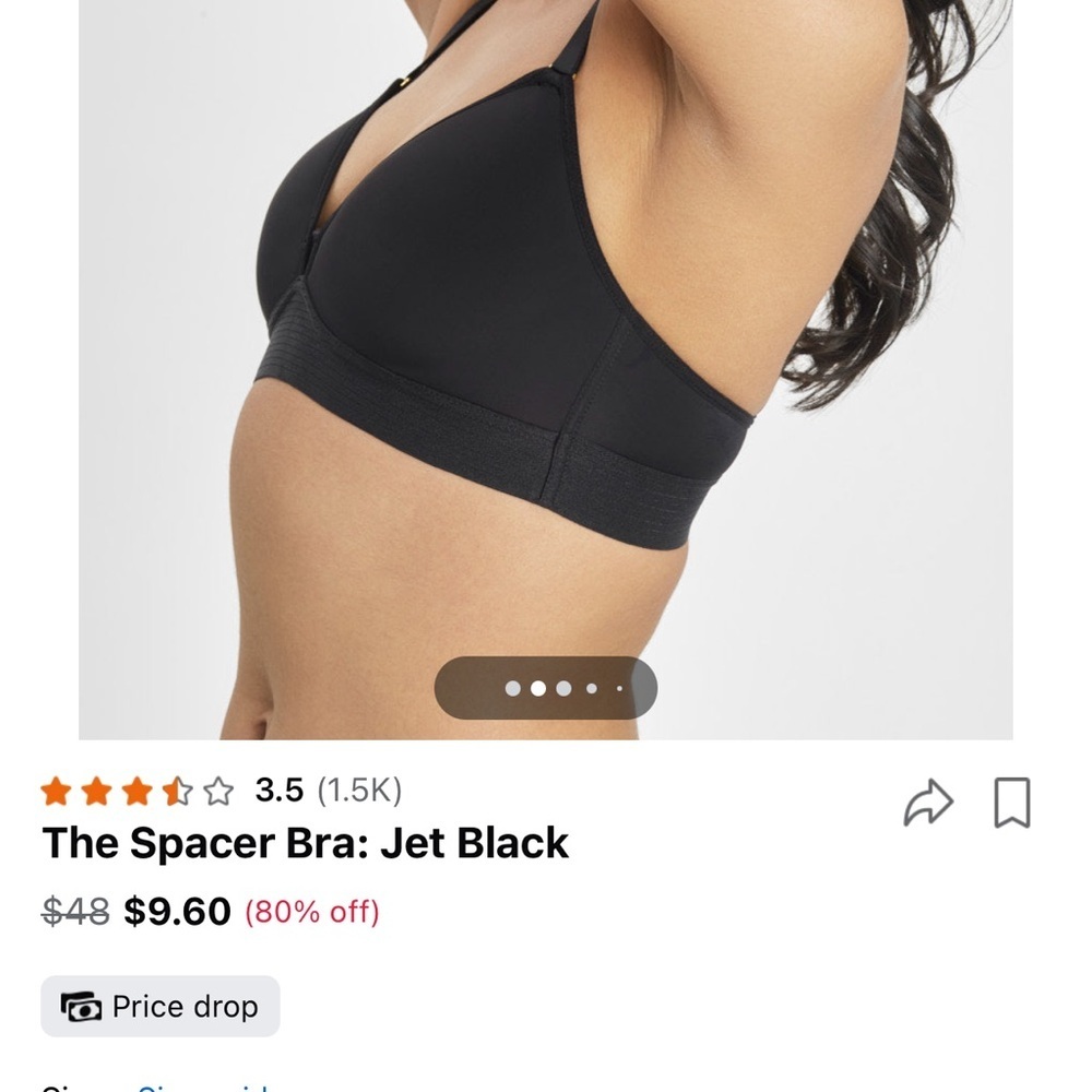 Lively Black Bralette - Picture 2 of 9